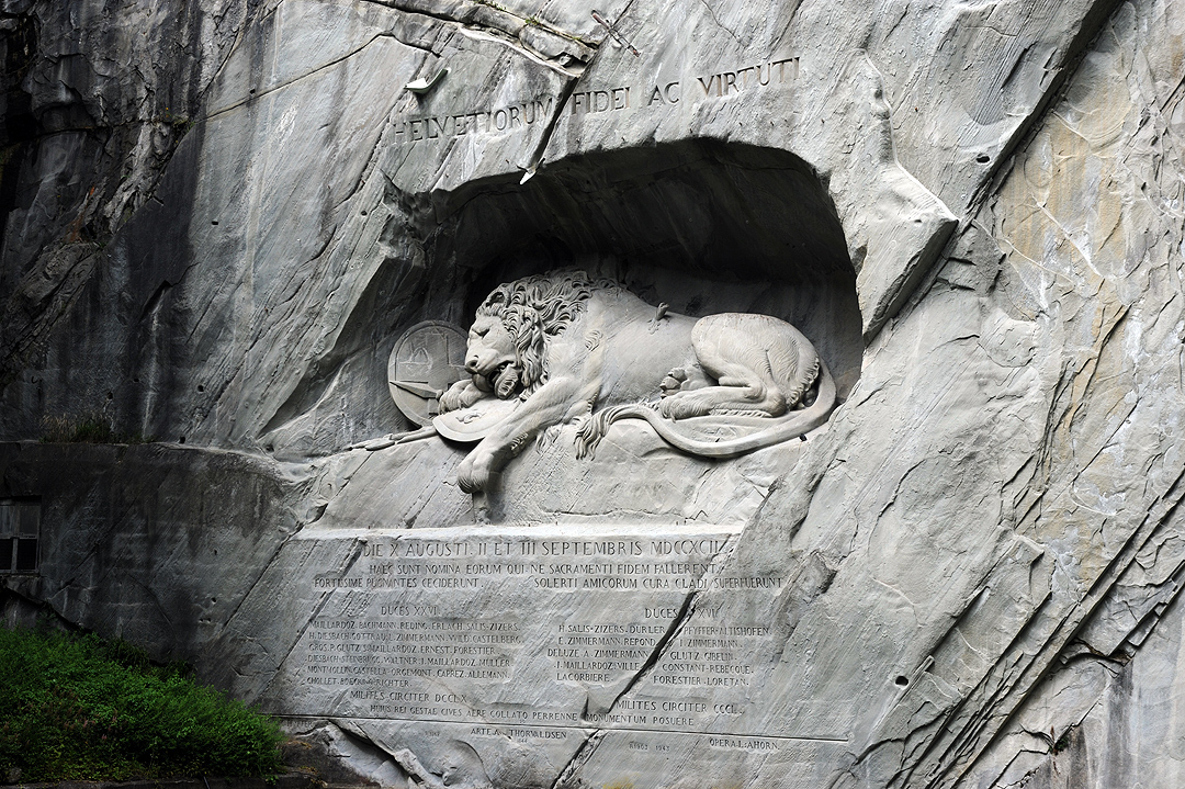 The Lion Monument in Lucerne, Switzerland
