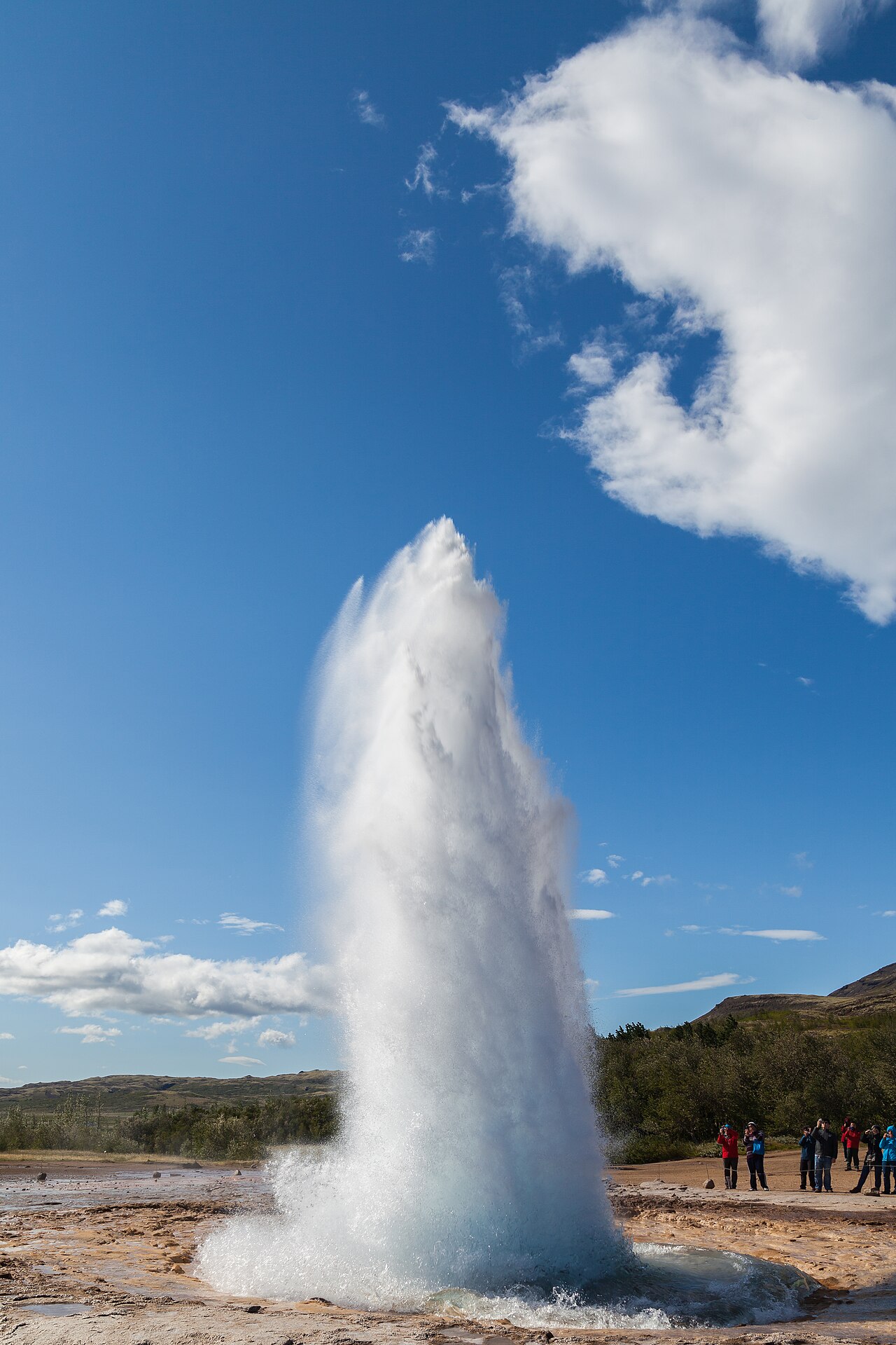 Strokkur erupting in the Geysir geothermal area, Iceland's Golden Circle