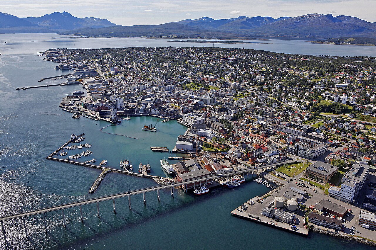 Central Tromsø and its harbor, Norway