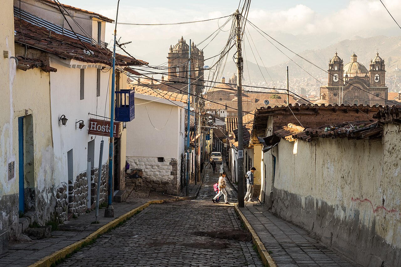 A historic street in Cusco, Peru
