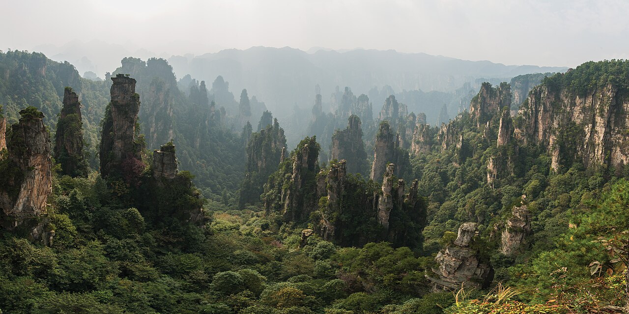 Sandstone pillars at Wulingyuan, Zhangjiajie, China