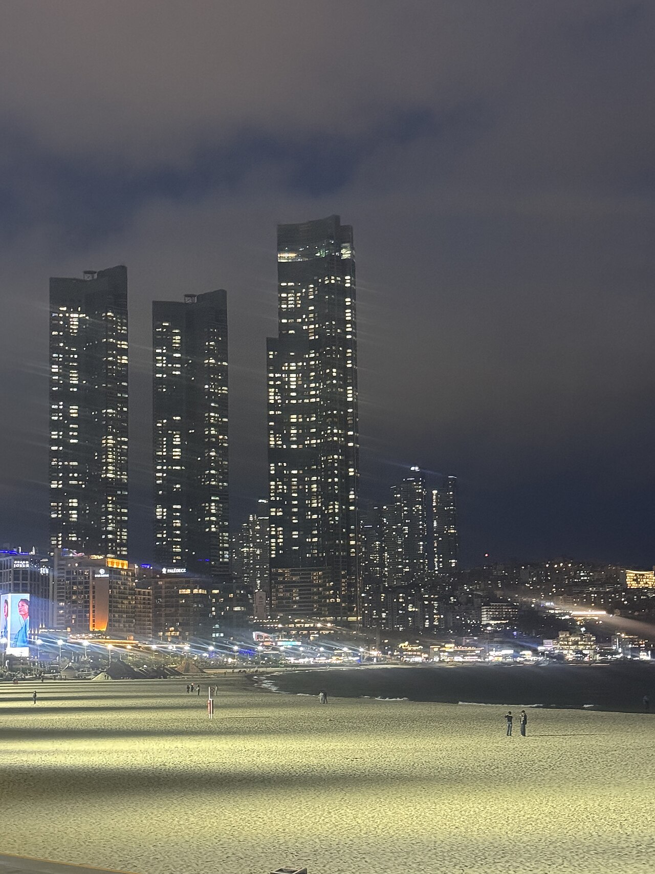 Haeundae Beach at night, Busan, South Korea