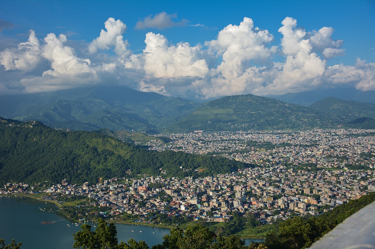 Pokhara beneath the Himalayan foothills, Nepal