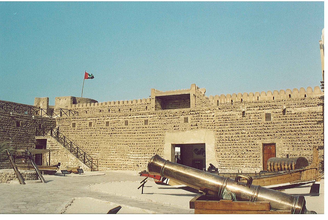 Al Fahidi Fort courtyard in Dubai, photographed in September 2006, United Arab Emirates