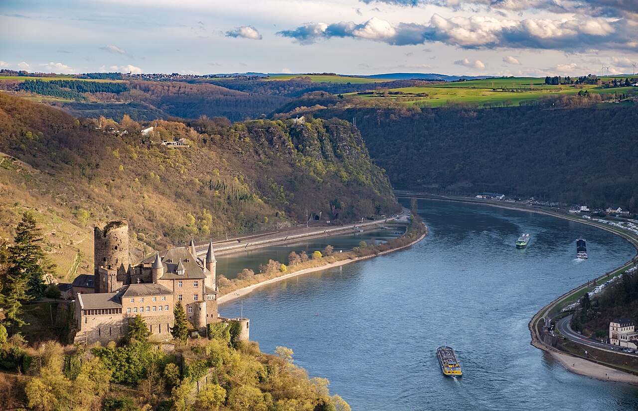 Katz Castle and the Rhine Gorge near the Loreley, Germany
