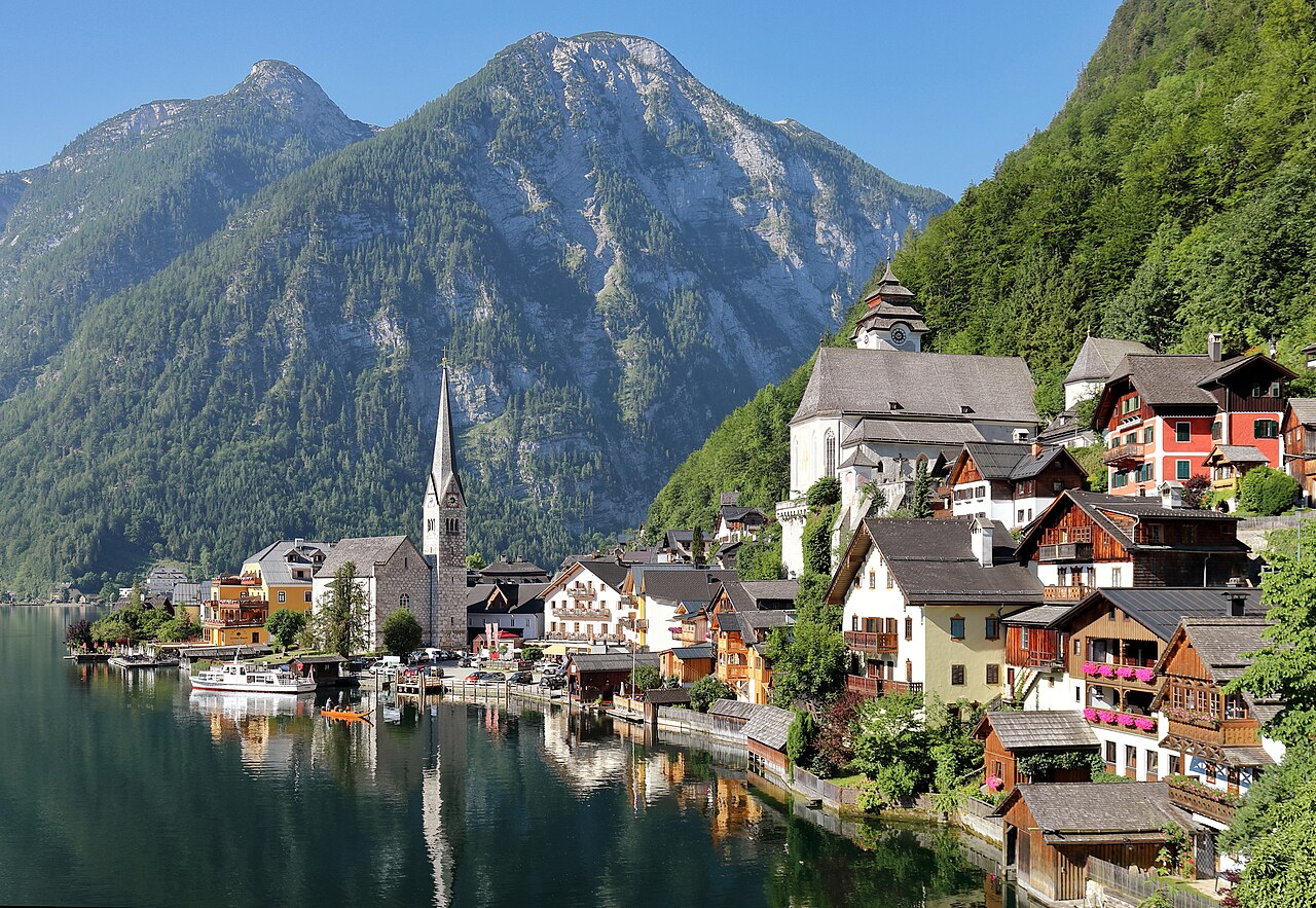 Hallstatt beside its lake, Austria