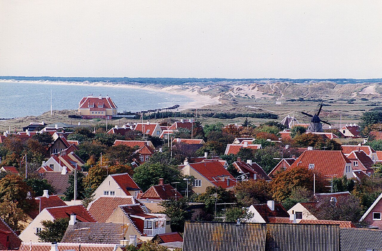 Rooftops and windmill in Skagen, Denmark
