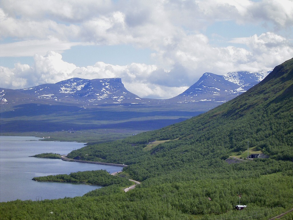 Abisko landscape and Lapporten viewed from Björkliden, Sweden