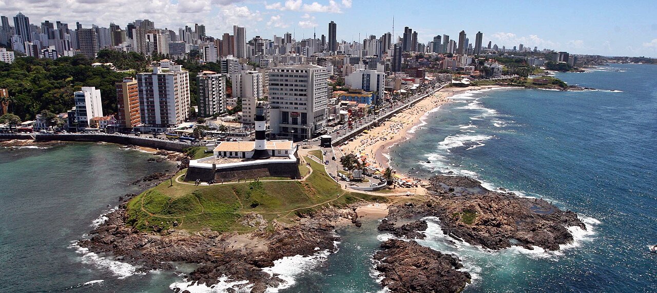 Farol da Barra and the coast of Salvador, Bahia, Brazil